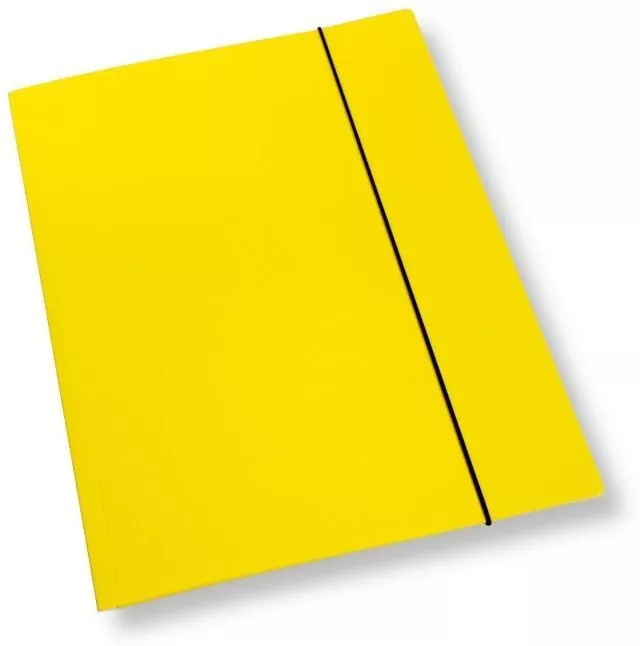 Teczka A4 z gumką lakier żółta 350gsm - tantis.pl