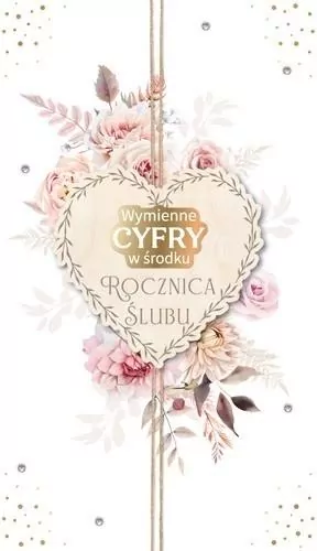 Karnet Rocznica Ślubu wymienne cyfry - tantis.pl