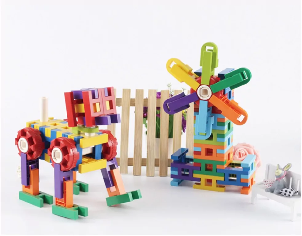 Klocki małych geniuszy. Drabinki 62 elementy - tantis.pl