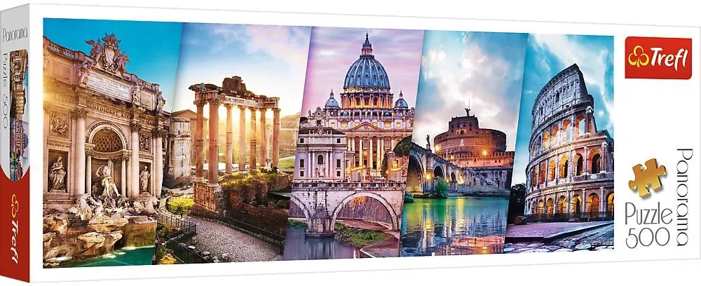 Puzzle panoramiczne 500. Podróż do Włoch - tantis.pl
