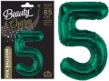 Balon foliowy 5, butelkowa zieleń 85cm - tantis.pl