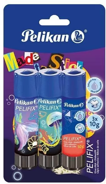 Klej w sztyfcie Pelifix Ocean 10g 3szt. PELIKAN - tantis.pl