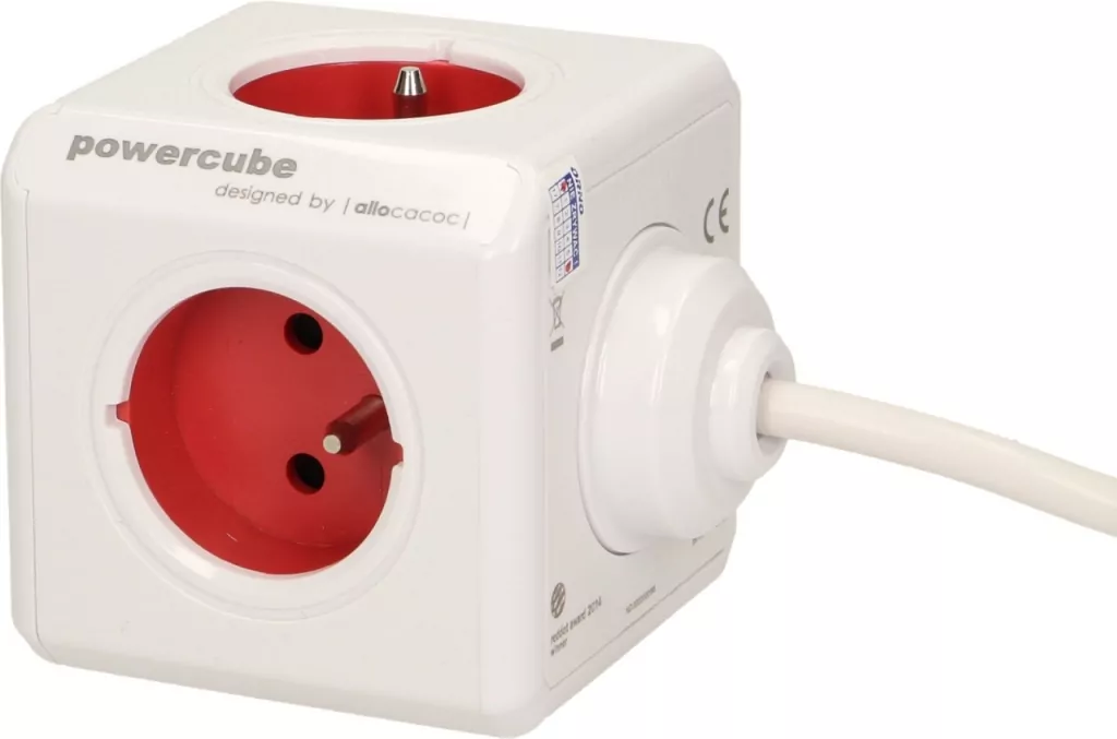 Przedłużacz. PowerCube Extended. Czerwony - tantis.pl