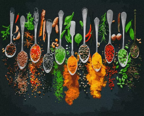 Malowanie po numerach. Przyprawy świata