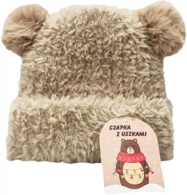 Beżowa czapka z uszami