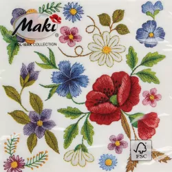 SERWETKA PAP 3W 330X330 KWIAT HAFT KOL PM OP20SZ