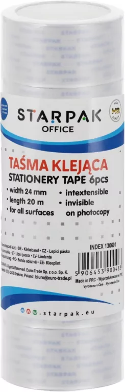 Taśma klejąca 24mmx20m 6 sztuk - tantis.pl