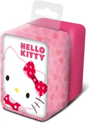 Zegarek analogowy z różowym paskiem w metalowym opakowaniu Hello Kitty