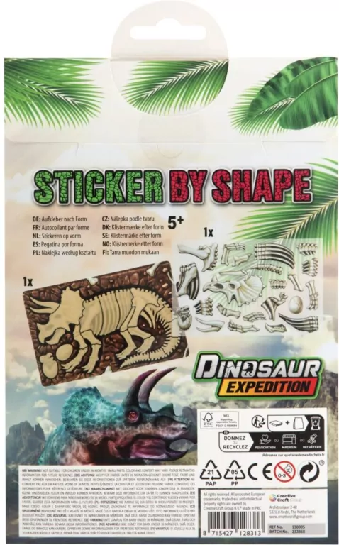 Naklejki po kształtach 3D Triceratops - tantis.pl