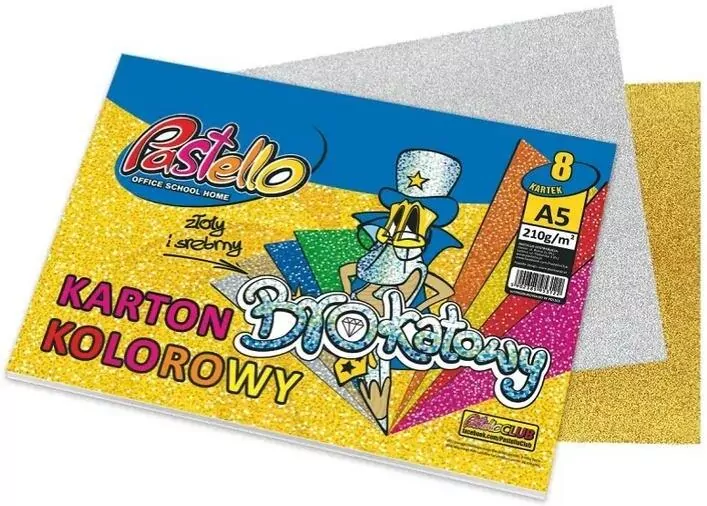 Karton brokat A5 210g 8 kartek mix - tantis.pl