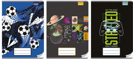 Zeszyt Chłopiec. A4/32K trzy linie kolorowe. 10 sztuk