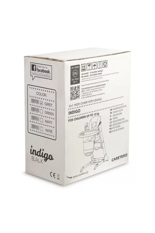 Caretero Krzesełko + huśtawka Indigo czarno szare - tantis.pl