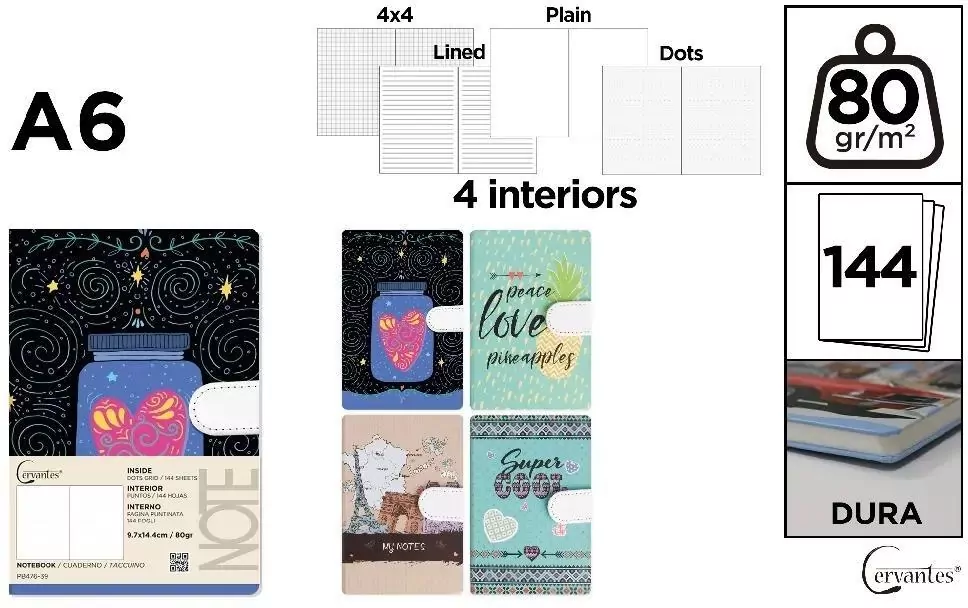 Notatnik A6/144K magnes MIX - tantis.pl