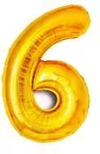 Balon foliowy złoty cyfra 6, wys.81 cm BCF-955-6 - tantis.pl
