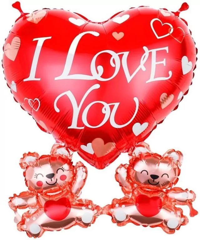 Balon foliowy Serce I love you z misiami 43x4cm - tantis.pl
