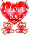 Balon foliowy Serce I love you z misiami 43x4cm - tantis.pl
