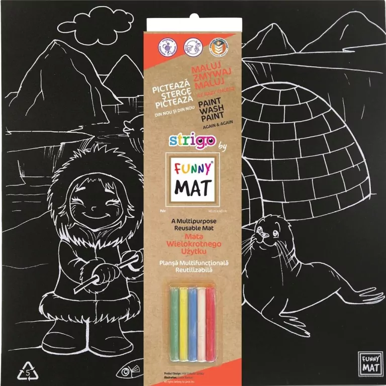 Mata czarna + kreda Biegun Funny Mat STRIGO - tantis.pl
