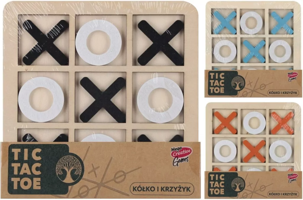 Gra Kółko i Krzyżyk drewniana 1szt.mix - tantis.pl