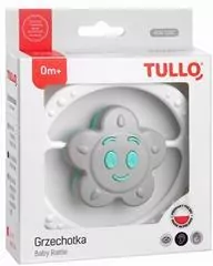 Grzechotka sensoryczna: Kwiatek miętowo-szary