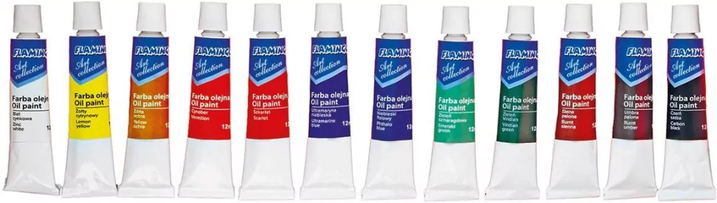 Farby olejne w tubie 12 kolorów 12 ml - tantis.pl
