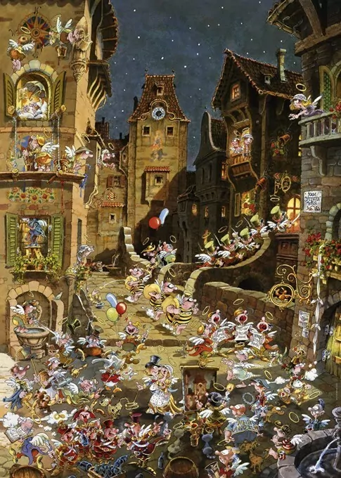 Puzzle 1000. Romantyczne miasto. Noc, Ryba - tantis.pl
