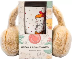 Kubek ceramiczny z nausznikami. Kotki