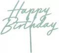 Topper na tort Happy Birthday zielony 16,5cm - tantis.pl