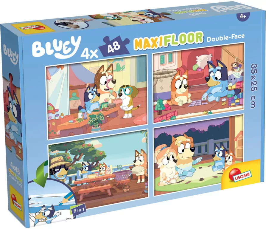 Puzzle 4x48 Maxi. Podłogowe dwustronne. Bluey - tantis.pl