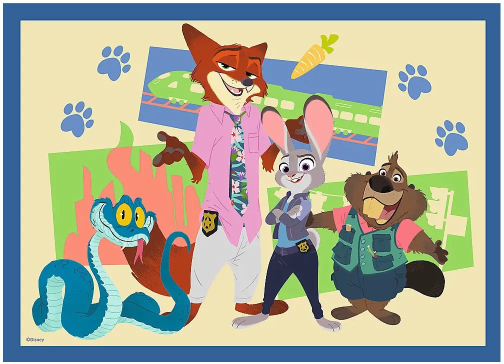 Puzzle 4w1 Zootopia pełna przygód TREFL - tantis.pl