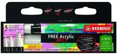 Marker Free Acrylic biały STABILO - tantis.pl