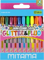 Długopisy mini żelowe 10 kolorów