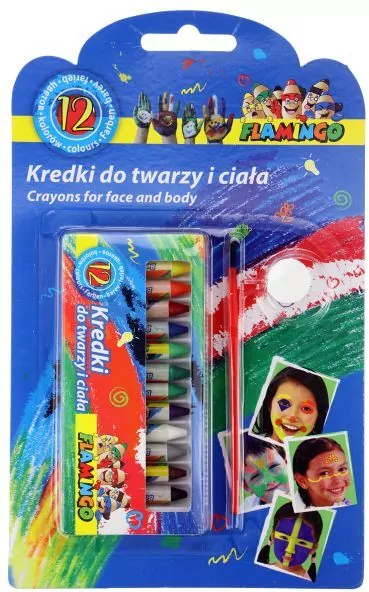 Kredki do malowania twarzy 12 kolorów - tantis.pl