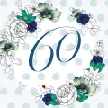 Karnet Swarovski kwadrat CL1460 Urodziny 60 kwiaty - tantis.pl