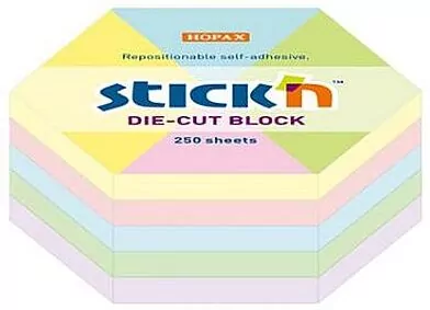 Notes sześciokąt 61x70mm pastel 250K STICK'N - tantis.pl