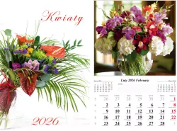 Kalendarz 2026 ścienny Kwiaty