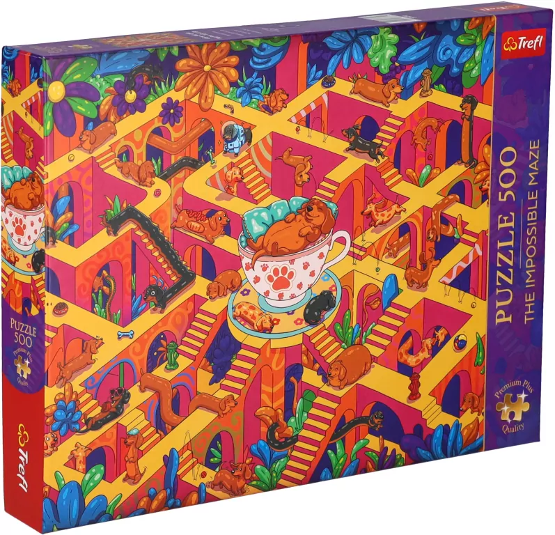 Puzzle 500 Wesołe jamniki TREFL - tantis.pl