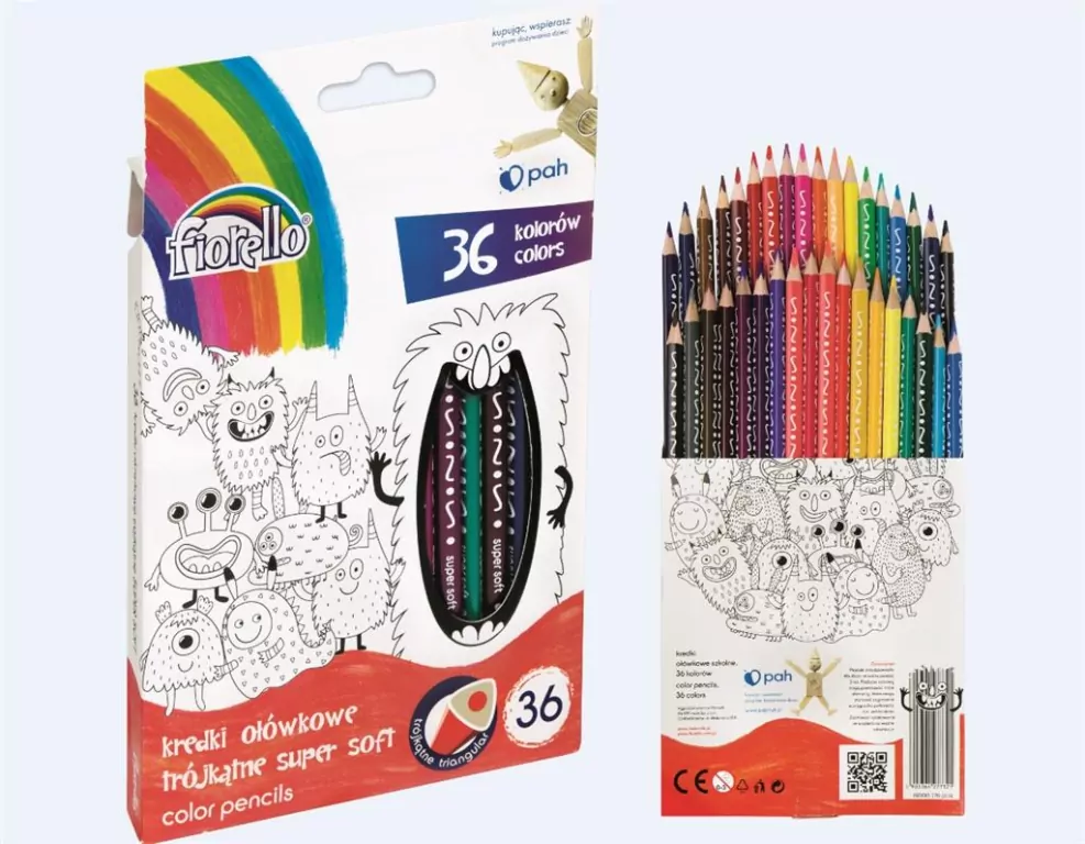 Kredki Super Soft 36 kolorów trójkątne - tantis.pl