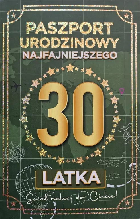 Karnet Urodziny 30 Nowy paszport męskie - tantis.pl