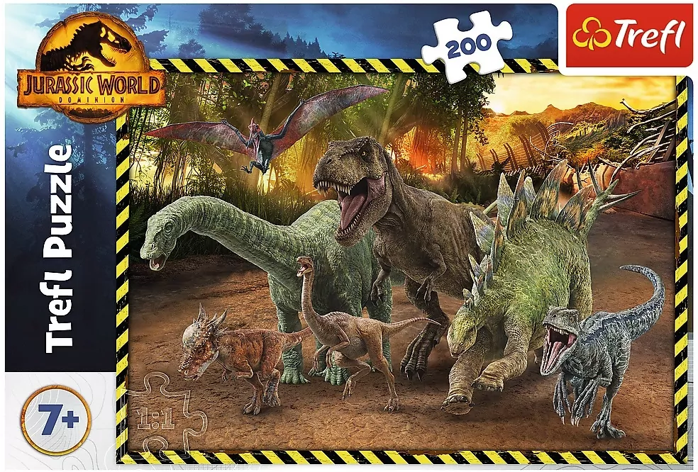 Puzzle 200 Dinozaury z Parku Jurajskiego 13287 - tantis.pl