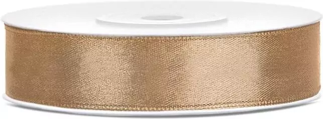 Tasiemka satynowa jasnozłota 12 mm x 25 m - tantis.pl
