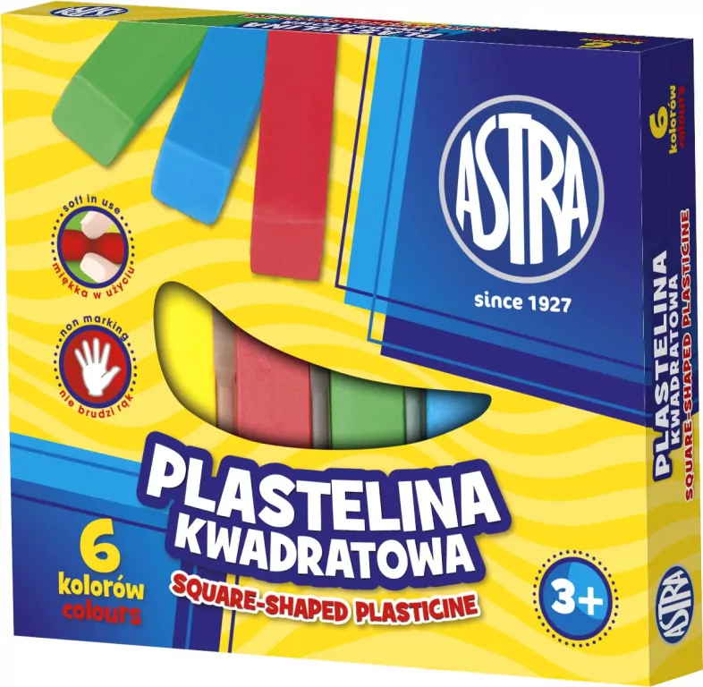 Plastelina kwadratowa. 6 kolorów. - tantis.pl