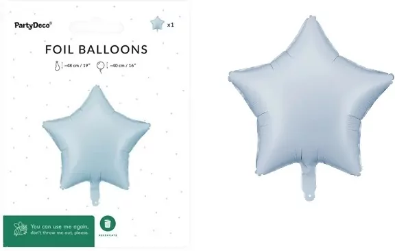 Balon foliowy Gwiazdka 48cm mglisty niebieski - tantis.pl