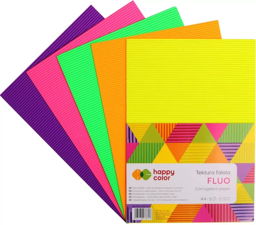 Tektura falista A4/5K, mix fluo - tantis.pl