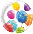 Talerzyki papierowe Sparkling Balloons 20cm 8szt - tantis.pl