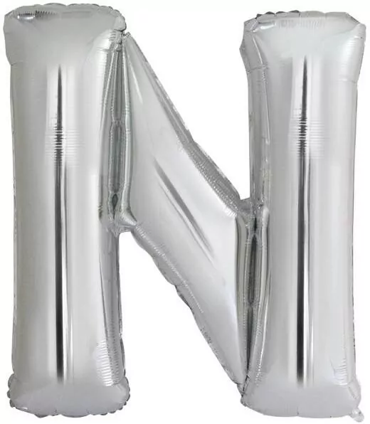 Balon foliowy litera N srebrna 79x86cm - tantis.pl