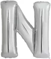 Balon foliowy litera N srebrna 79x86cm - tantis.pl