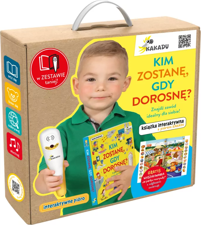 Kim zostanę gdy dorosnę? Książka interaktywna z piórem Kakadu - tantis.pl