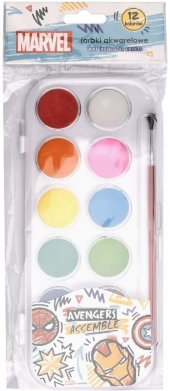 Farby akwarelowe Avengers 12 kolorów - tantis.pl