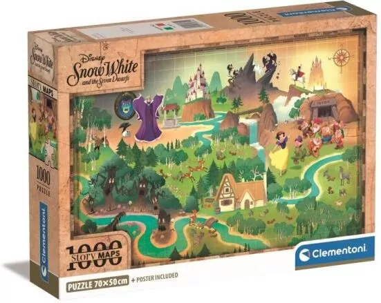 Puzzle 1000 Compact Story Maps Snow white - tantis.pl