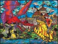 Kolorowanka welwetowa 47x35cm Smok i zamek - tantis.pl